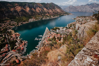 High angle view of lake