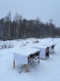 Scenic view of snow covered trees during winter