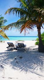 Scenic view of beach against sky