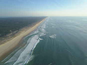 Aerial view of sea against sky