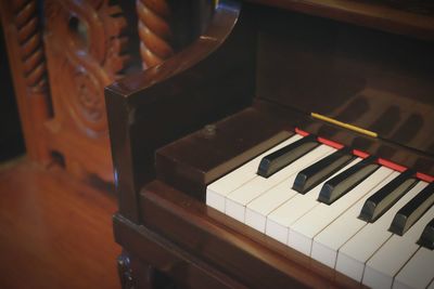 Close-up of piano keys