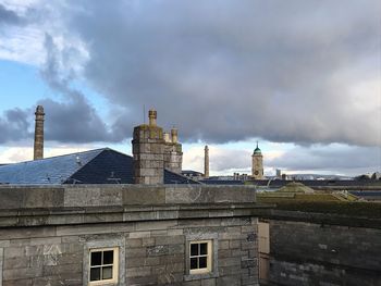 Low angle view of historic building against sky