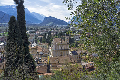 Panoramic view from the castle, of arco -trento on lake garda, in italy