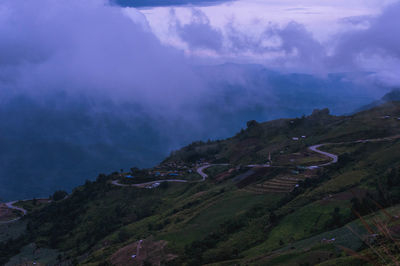 Scenic view of mountains against sky