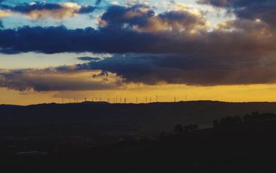 Scenic view of dramatic sky during sunset