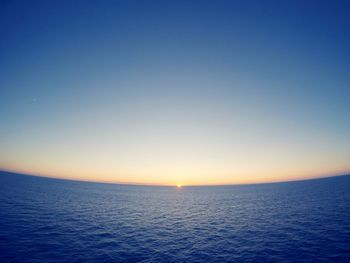 Scenic view of sea at sunset