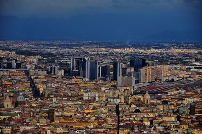 High angle view of cityscape against sky