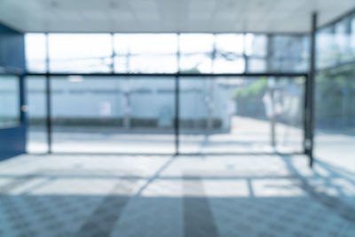 Shadow of window on tiled floor in building