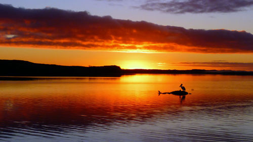 Sunset over lake