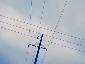 Low angle view of electricity pylon