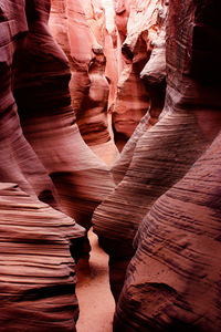 Rock formations in the antelope canyon