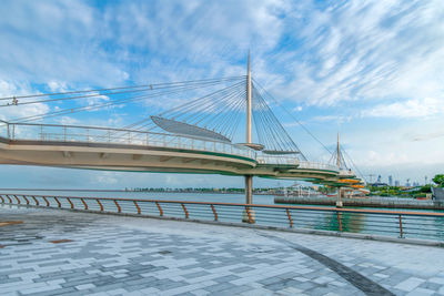 Bridge over river against sky