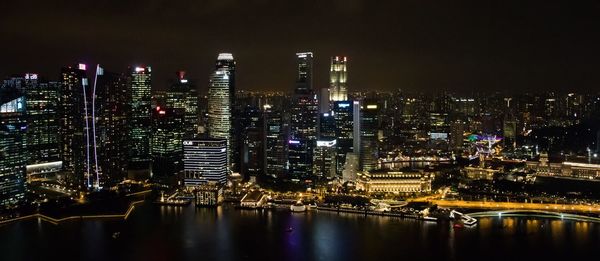 Illuminated city at night