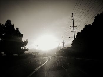 Electricity pylon on road