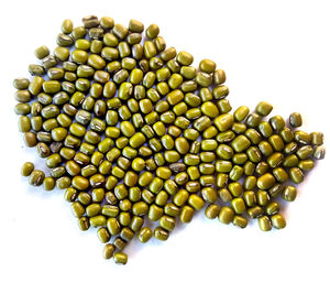 Close-up of beans against white background