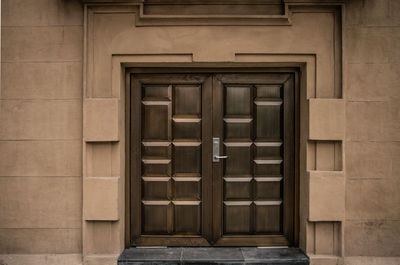 Elegant wooden entrance door