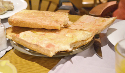 Close-up of food on table