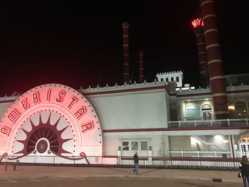 View of illuminated building at night