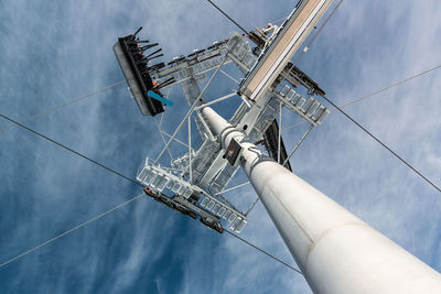 Low angle view of sailboat against sky