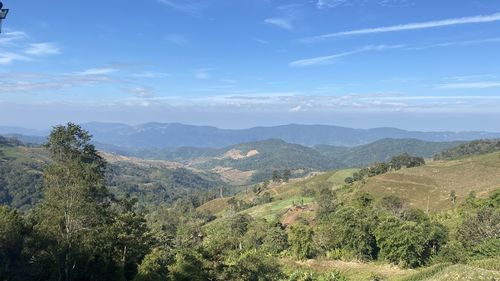 Scenic view of mountains against sky