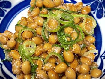 High angle view of meal served in plate