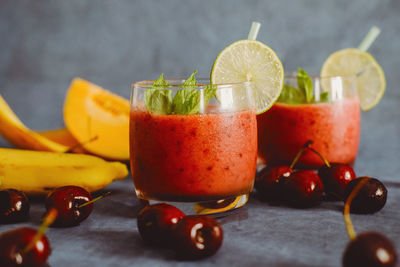Close-up of drink on table