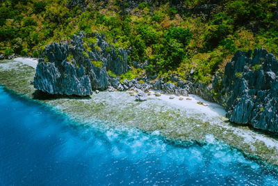 Scenic view of mountains and sea 