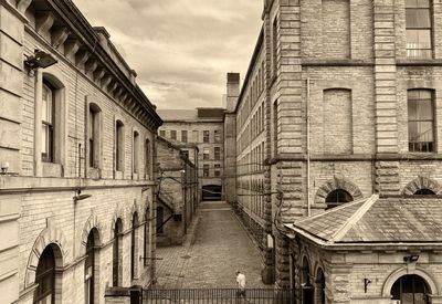 Victorian stone built warehouses, built for the textile industry in, saltaire, yorkshire, uk