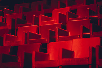 Full frame shot of red seats