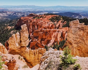 Aerial view of rock formations