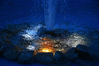 Water splashing on rocks