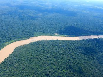 High angle view of land