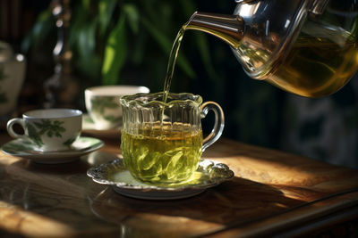 Close-up of coffee on table