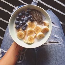 High angle view of food in bowl