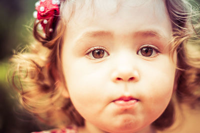 Close-up portrait of cute girl