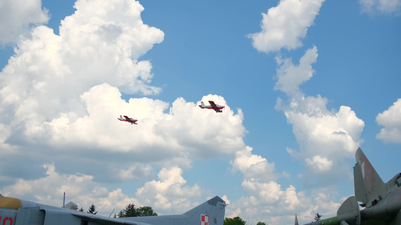 LOW ANGLE VIEW OF AIRPLANE FLYING