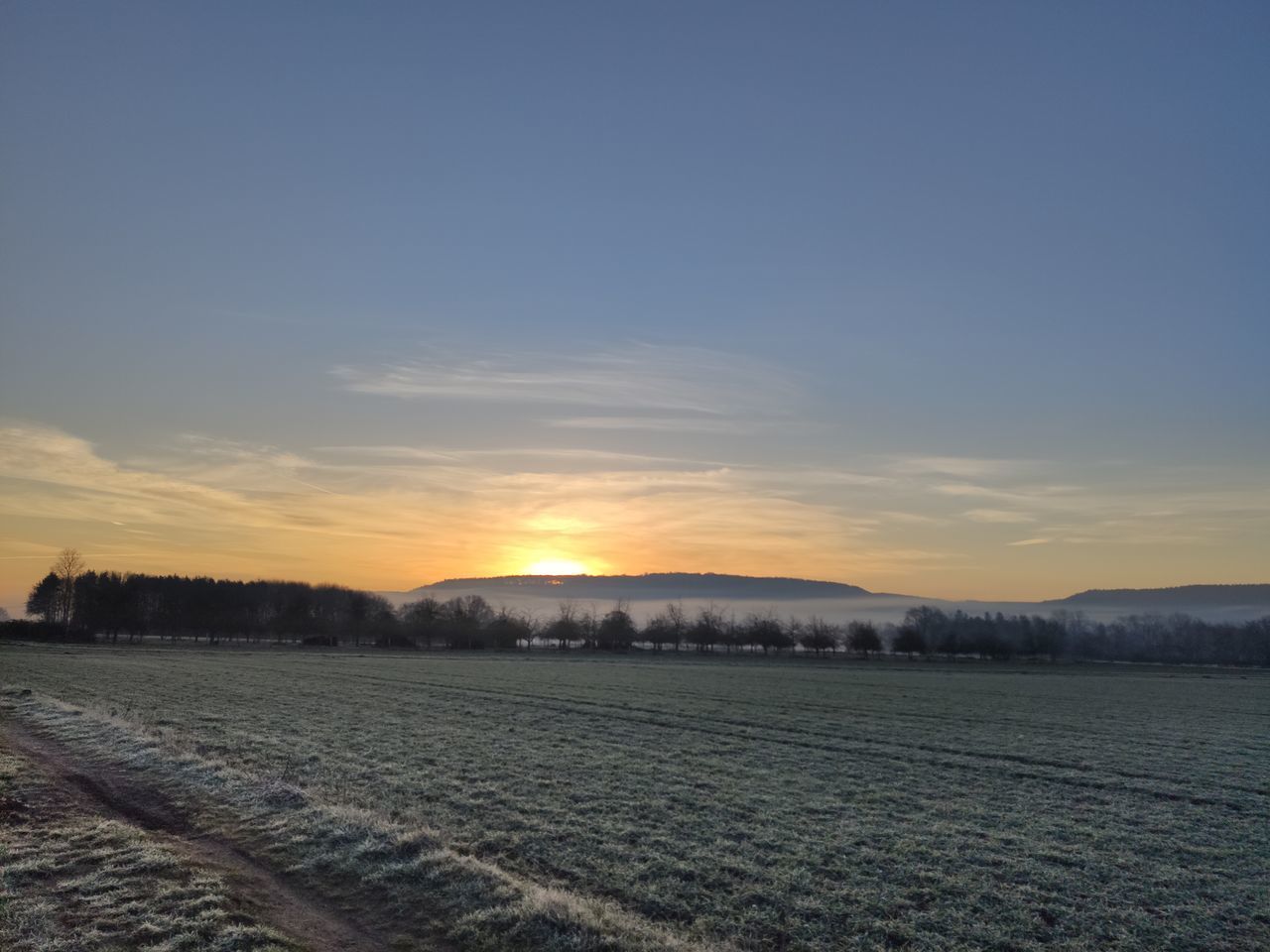 SCENIC VIEW OF LANDSCAPE AGAINST SKY DURING SUNSET