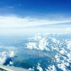 Aerial view of sea against sky