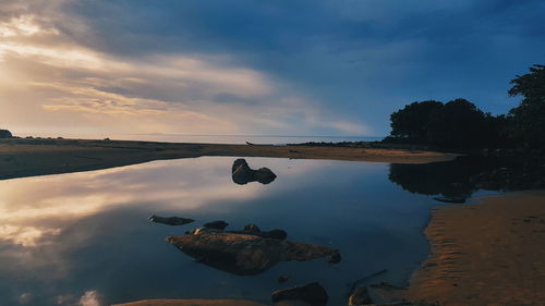 Reflection of clouds in lake