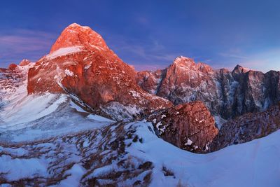 Snow covered mountain against sky