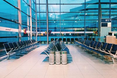 View of empty seats in airport