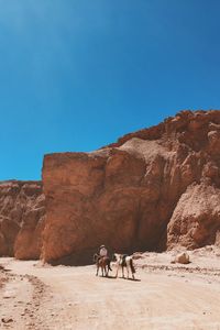 Scenic view of desert against clear sky