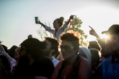 People enjoying at music concert