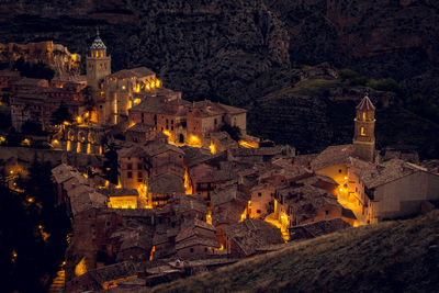 Panoramic view of old town during sunset