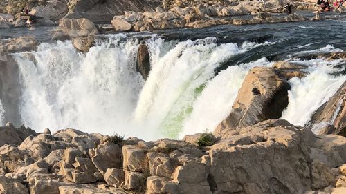 Scenic view of waterfall