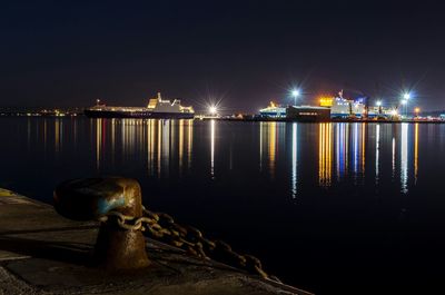 Illuminated city at night