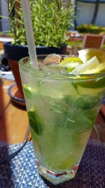 Close-up of drink on table