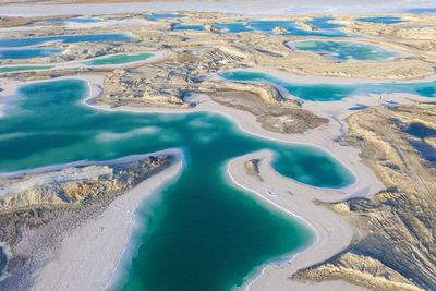 High angle view of beach