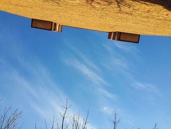 Low angle view of built structure against blue sky