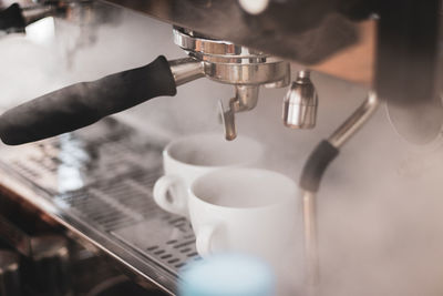 Close-up of coffee in cafe